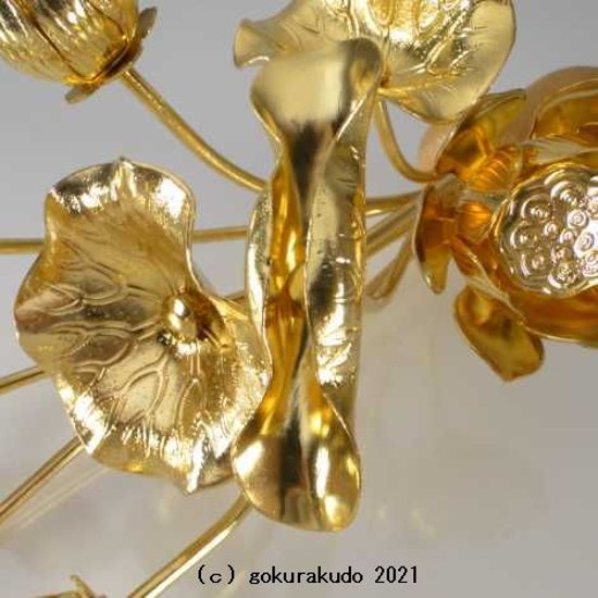 常花・蓮の花/真鍮製 本金メッキ 6号 9本立画像