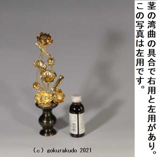 常花・蓮の花/真鍮製 本金メッキ 6号 9本立画像