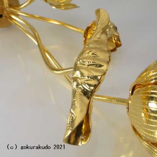 常花・蓮の花/真鍮製 本金メッキ 4号 5本立画像