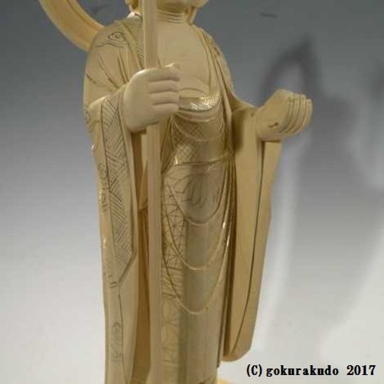仏像 地蔵菩薩 5寸 総柘植画像