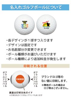 2025年父の日 名入れゴルフギフトセット(名入れゴルフボール２球＋マーカー台座セット・化粧箱入り)ラッピング無料画像
