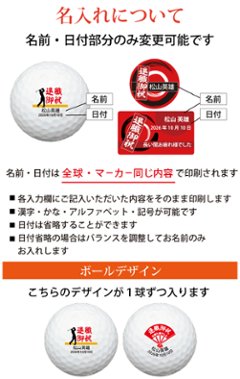 最短即日出荷！化粧箱入り 退職祝デザイン ゴルフボール2球＋マーカー台座セット ギフトラッピング無料 退職記念 送別会 ゴルフギフト画像