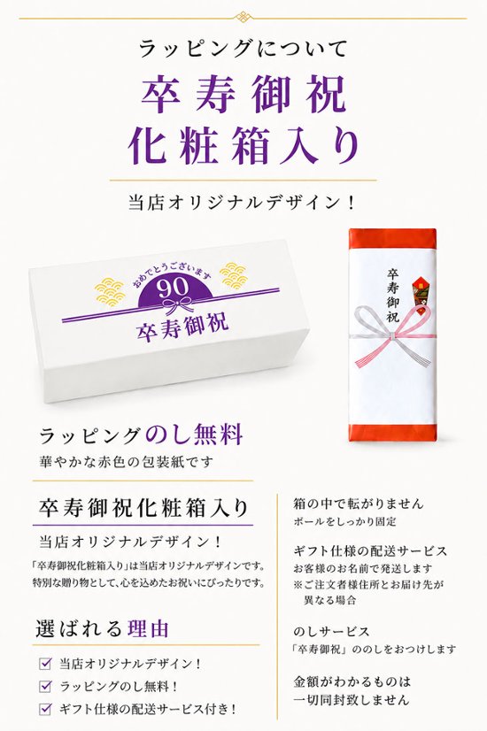 最短即日出荷！ 名入れゴルフボール 卒寿(90歳)デザイン 3球セット(メーカーお任せ公認球) 90歳記念　化粧箱入り ギフトラッピング無料画像