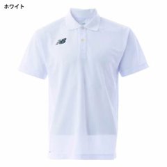 ３営業日出荷！名入れ刺繍メンズポロシャツ(NewBalance/ニューバランス ゲームポロシャツ JMTP1418) 選べる定型文字＋お名前１行　名前入りゴルフウェア 半袖画像