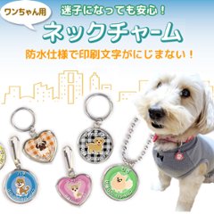 最短即日出荷！犬用迷子札 ネックチャーム ワンちゃんイラスト入り 名入れ無料 ギフトラッピング無料 メール便送料無料画像