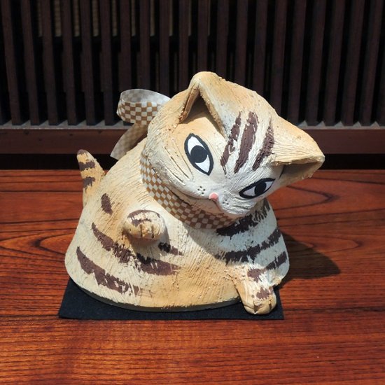 じゃれ猫(特大)　トラ　ヒロ陶房画像