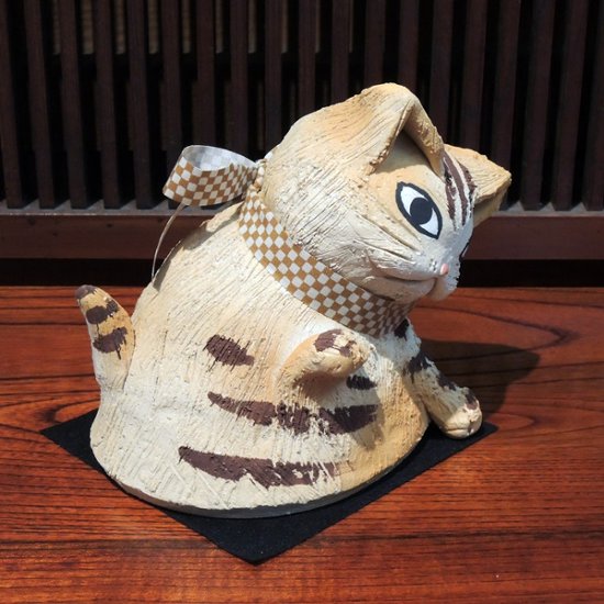じゃれ猫(特大)　トラ　ヒロ陶房画像