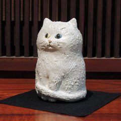信楽焼　オッドアイねこ　大画像