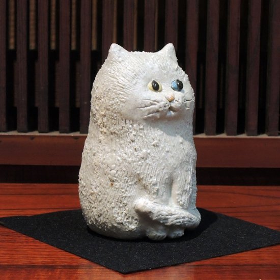 信楽焼　オッドアイねこ　大画像