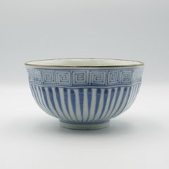 有田　福泉窯　地紋十草　面取飯碗（大）の画像