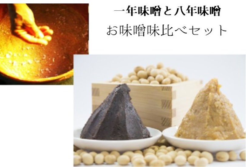 新作味噌と漆黒八年味噌　お味噌味比べセット　各500ｇ×2種　　【送料500円】画像