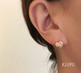 へデラ新芽のピアス(K10PG スタッドタイプ)画像