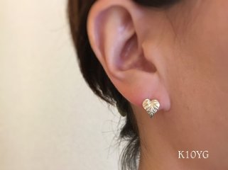 へデラ新芽のピアス(K10YG スタッドタイプ)画像