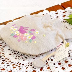 Zenma　巾着ポーチ（フラワーバニー）画像