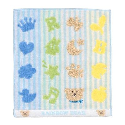 レインボーベア　ハンカチタオル（しましま）の画像