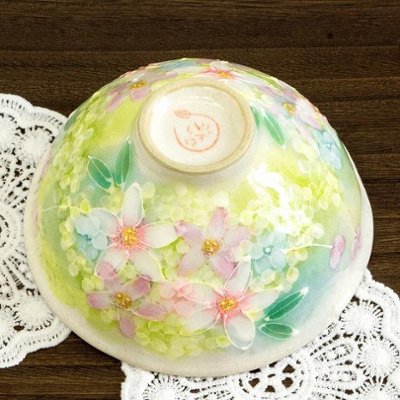 工房ゆずりは　飯碗（薄紅花景色）No.36の画像