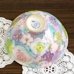 工房ゆずりは　飯碗（彩ばら花紋）No.37の画像