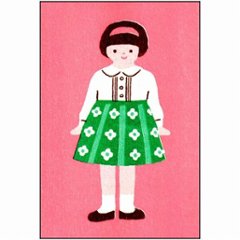 レトロ印刷　ポストカード（女の子）の画像