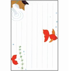 ひらいみも ポストカード（手紙：金魚）4枚入の画像