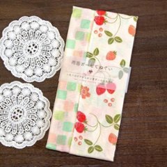 京都くろちく　両面ガーゼてぬぐい（苺）の画像