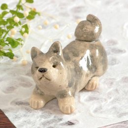 豆屋　箸置き（秋田犬　グレイ）の画像