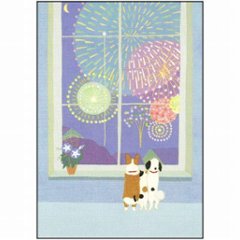 ひらいみも ポストカード（夏の窓：花火）の画像