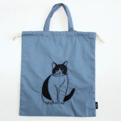 松尾ミユキ　刺繍巾着バッグL（Pepper）ブルーの画像