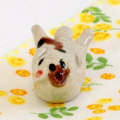 豆屋　箸置き（ねこ　あお向け両足あげ　ミケ濃茶）画像