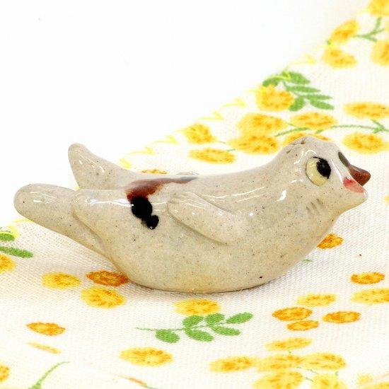 豆屋　箸置き（ねこ　あお向け両足あげ　ミケ濃茶）画像