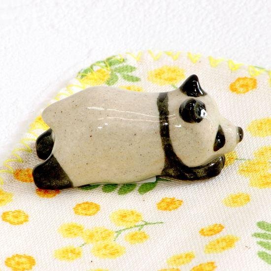 豆屋　箸置き（パンダ　うつぶせ　まっすぐ）画像