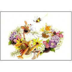 いなとめ まきこ ポストカード（Wreath making）の画像