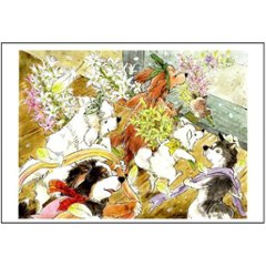 いなとめ まきこ ポストカード（Fairy Dogs/February）の画像