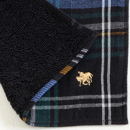 POLO　タオルハンカチ（チェック）ブラック画像