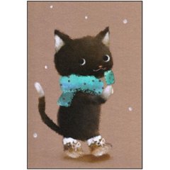 菜生　ポストカード（冬のチョコミント・猫）の画像