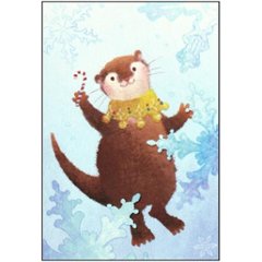 菜生　ポストカード（スノーフレークの空・カワウソ）の画像