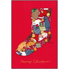 森山標子 クリスマスポストカード（靴下）の画像