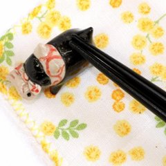豆屋　箸置き（ドロボー猫　魚　クロ）画像