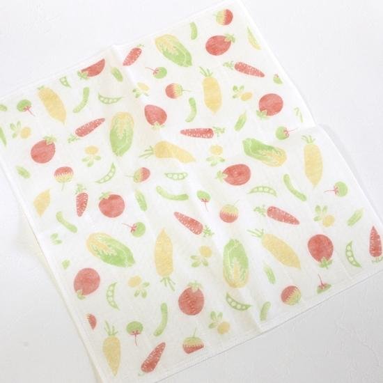 蚊帳の夢　絵便りふきん（野菜）画像