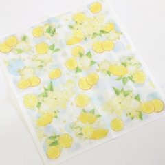 蚊帳の夢　絵便りふきん（フラワーハーブ＆レモン）画像