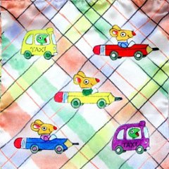 リチャード・スキャリー　リボンミニ巾着（ネコ一家のくるま）画像