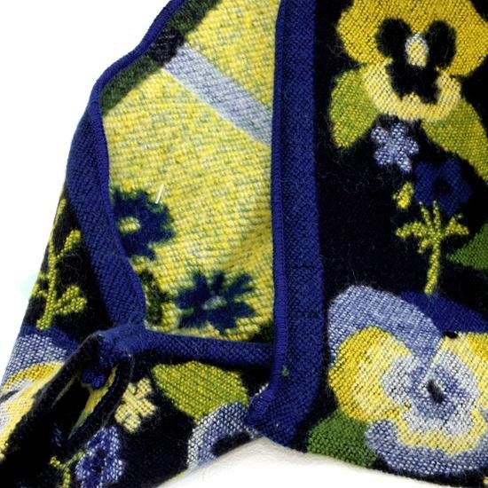 ラシクモア　フランス製プチマフラー（パンジー）ネイビーブルー画像