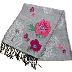 ラシクモア　フランス製マフラー（レースアネモネ）グレー画像