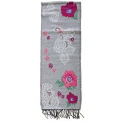 ラシクモア　フランス製マフラー（レースアネモネ）グレー画像