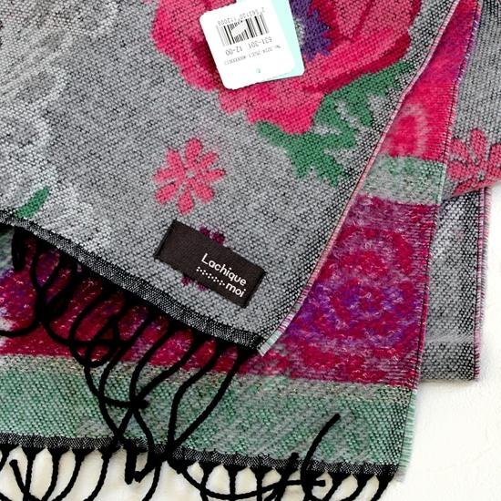 ラシクモア　フランス製マフラー（レースアネモネ）グレー画像