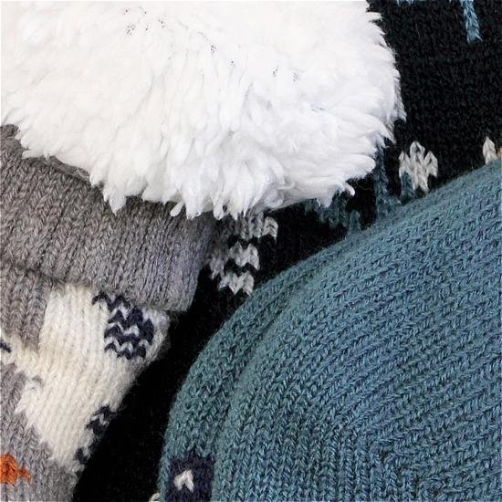 STREAM　裏ボア２重編みルームソックス（花とトリ）画像