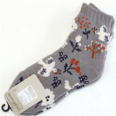 STREAM　裏ボア２重編みルームソックス（花とトリ）画像