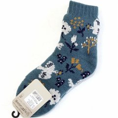 STREAM　裏ボア２重編みルームソックス（花とトリ）画像