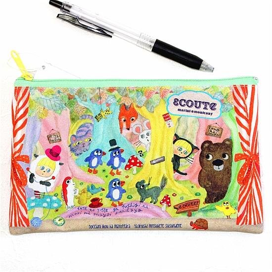 エクート　ペンポーチ（カラフル森）画像