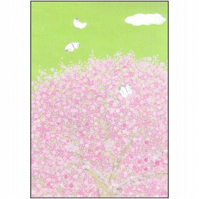 ひらいみも ポストカード（空と桜：チョウ）の画像