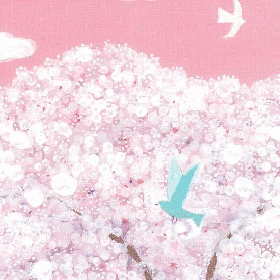 ひらいみも ポストカード（空と桜：青い鳥）画像